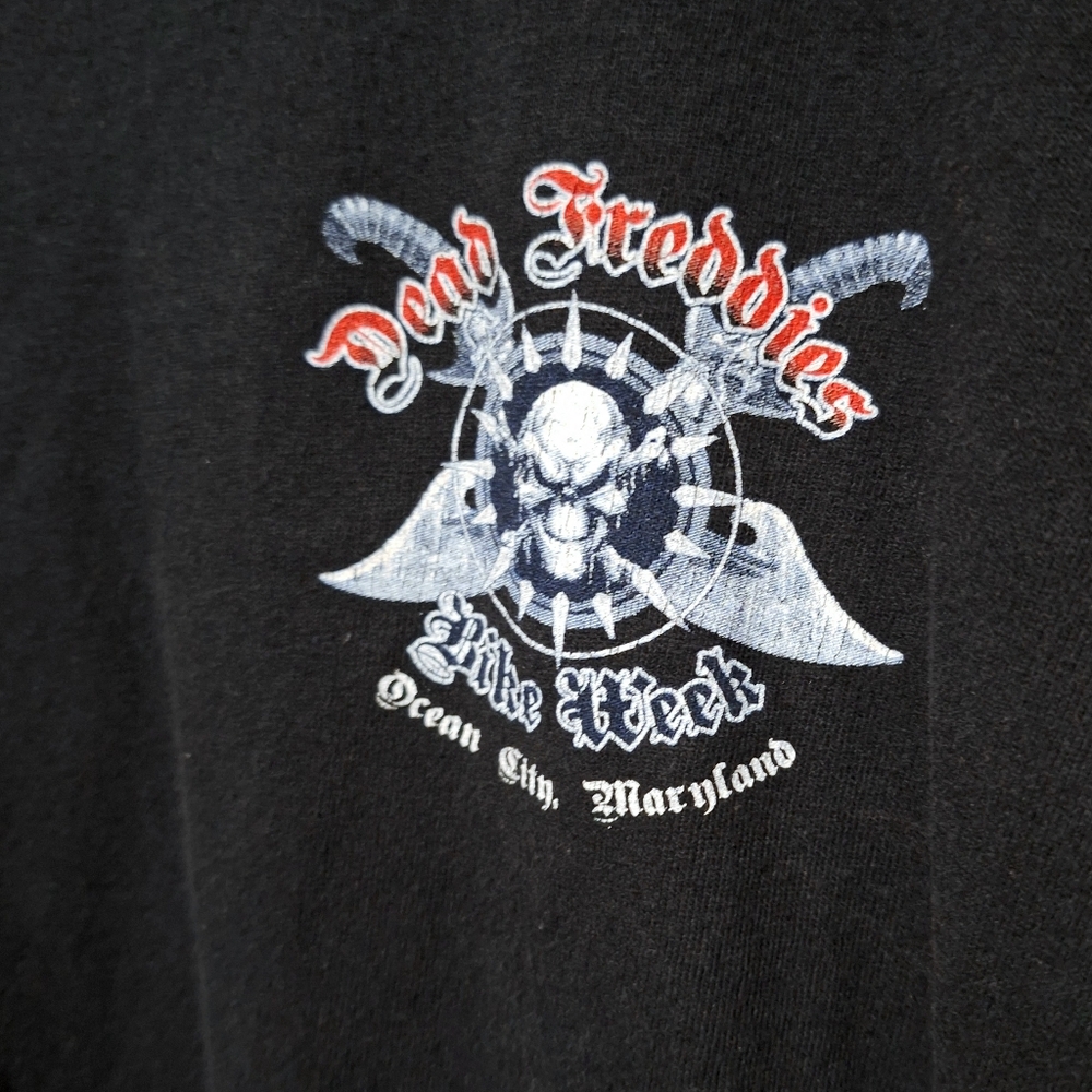 Anvil Mens Graphic Longsleeve T-Shirt Black Dead Freddies Bike Week OceanCity MD - Picture 4 of 15